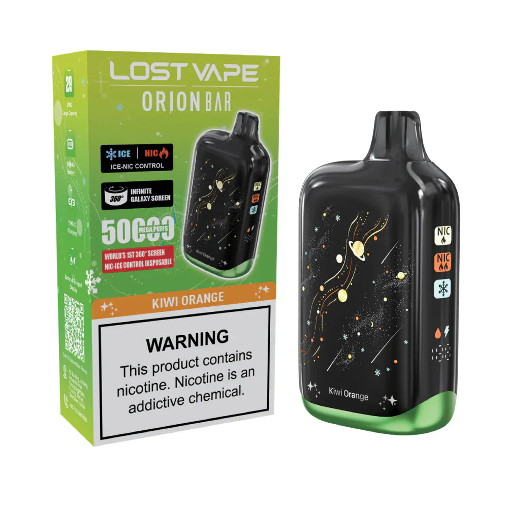 Kiwi Orange Lost Vape Orion Bar 50K Nic & Ice - Vape.LLC