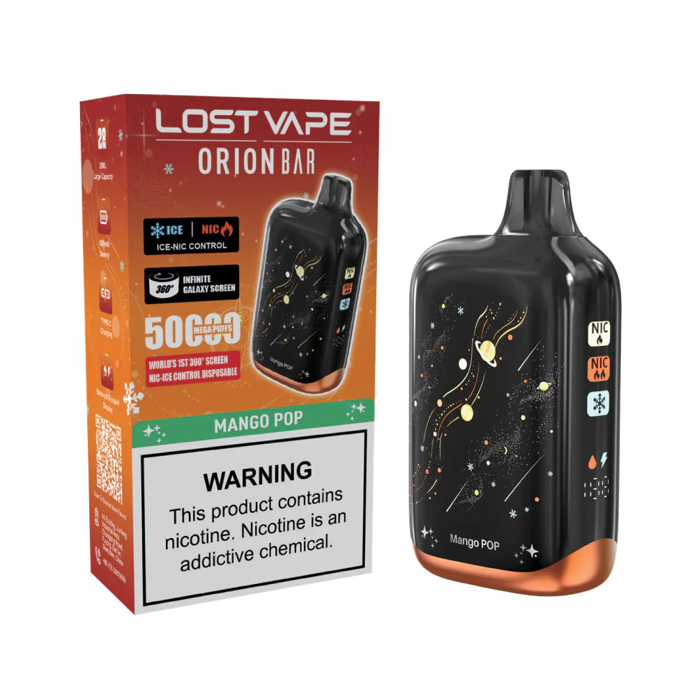 Mango Pop Lost Vape Orion Bar 50K Nic & Ice - Vape.LLC