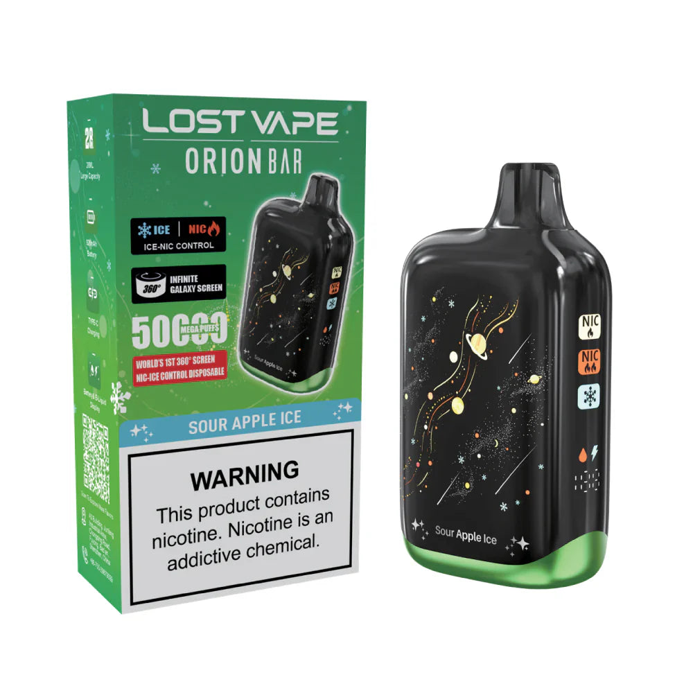 Sour Apple Ice Lost Vape Orion Bar 50K Nic & Ice - Vape.LLC