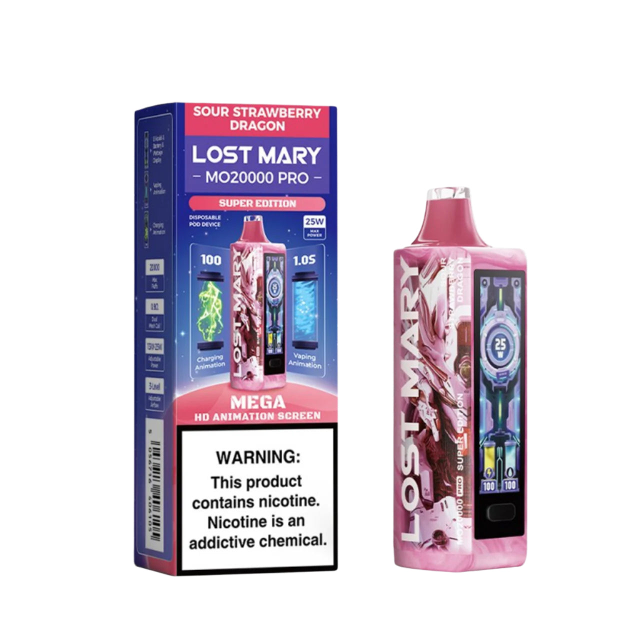 Sour Strawberry Dragon Lost Mary MO20000 Pro - Vape.LLC