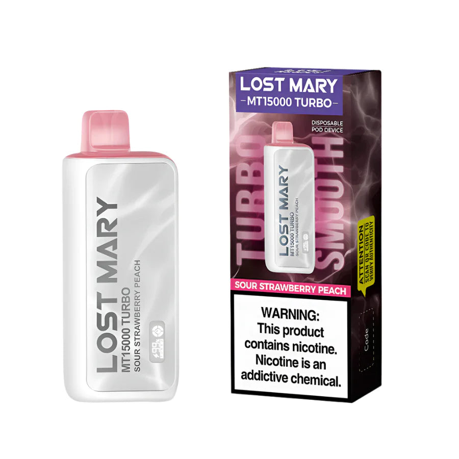 Sour Strawberry Peach Lost Mary MT15000 Turbo - Vape.LLC